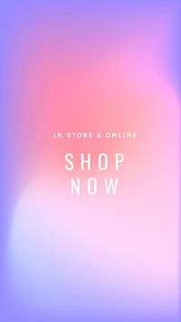 Shop now Facebook story template gradient design
