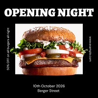 Opening night promotion Instagram ad template,  social media post design