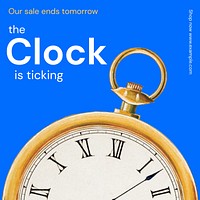 Pocket watch sale Instagram ad template,  social media post design