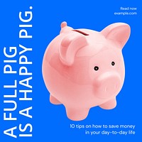 Saving money tips Instagram ad template,  social media post design