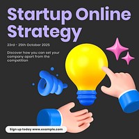 Startup online strategy Facebook ad template & design