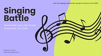 Singing battle blog banner template, customizable design