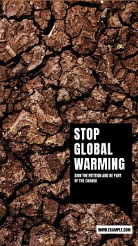 Stop global warming Instagram story template for social media