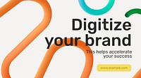 Digital marketing blog banner template 3D squiggle design