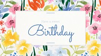 Birthday wish blog banner template watercolor design