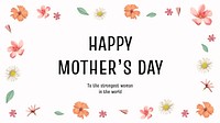 Mother's day Facebook cover template flower design
