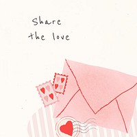 Love letter Instagram post template Valentine's design