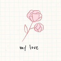 Red rose Instagram post template Valentine's design