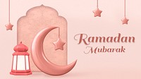 Ramadan mubarak YouTube thumbnail template, 3D design
