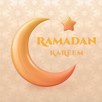 Ramadan kareem Instagram post template, 3D design