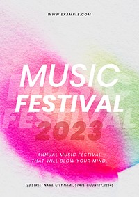 Music festival poster template, colorful design