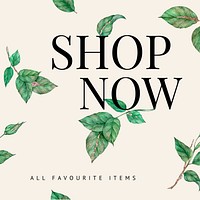 Shop now Facebook ad template, rose design 