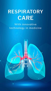 Respiratory care Instagram story template,  medical technology design