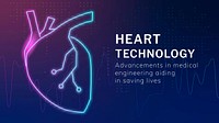 Heart disease blog banner template medical technology design