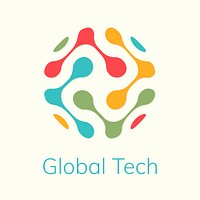Abstract globe logo template  digital technology 