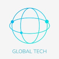 Blue grid globe logo template  technology 