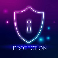Protection shield logo template  cyber security