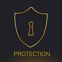 Gold shield logo template  data protection
