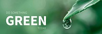 Environment banner template with green leaf