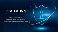 Data protection technology presentation template lock shield icon