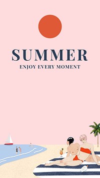 Vintage Summer Instagram story template, remixed from artworks by George Barbier
