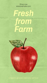 Organic supermarket Instagram story template 