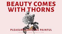 Beauty comes with thorns blog banner template & design