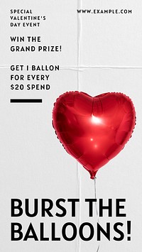 Burst the balloon Instagram story template 