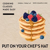 Cooking class Facebook ad template & design