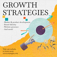 Growth strategies Instagram post template   ad design