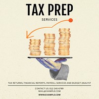 Tax prep Instagram post template social media ad