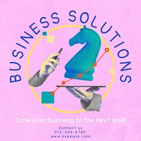 Business solutions Instagram post template social media ad