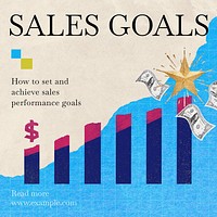 Sales goals Instagram post template social media ad