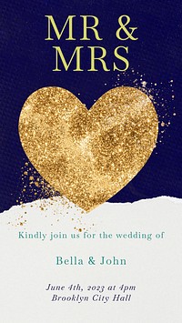 Wedding invitation Instagram story template & design