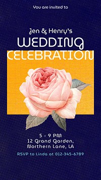 Wedding celebration invitation Instagram story template & design