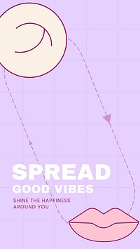 Spread good vibes quote template, mental health social media story