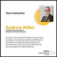 Instructor introduction Instagram post template