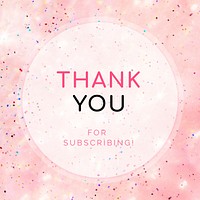 Aesthetic pink Instagram ad template  thank you for subscribing 