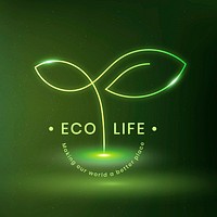 Eco life Instagram post template environment logo design