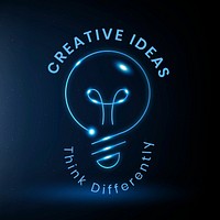 Gradient light bulb logo template, creative idea design