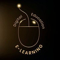 E-learning logo template, computer mouse
