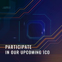 Crypto ICO Instagram post template digital finance design