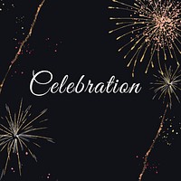 Celebration fireworks Instagram post template  