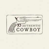 Cowboy gun, vintage logo template