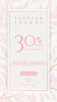 Fashion sale Instagram story template pink design