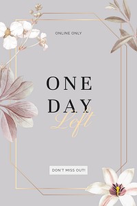 Floral promotion Pinterest pin template gray design