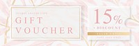 Gift voucher Twitter header template, pink  design