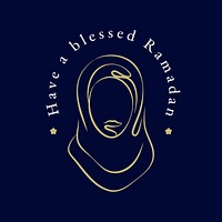 Woman in hijab logo template Islamic design design