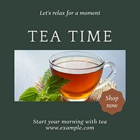 Tea time Instagram post template