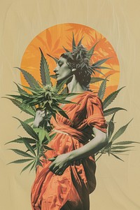 Marijuana woman pineapple produce.